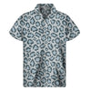 Snow Leopard Knitted Pattern Print Men's Short Sleeve Shirt