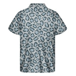 Snow Leopard Knitted Pattern Print Men's Short Sleeve Shirt
