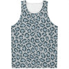 Snow Leopard Knitted Pattern Print Men's Tank Top
