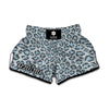 Snow Leopard Knitted Pattern Print Muay Thai Boxing Shorts