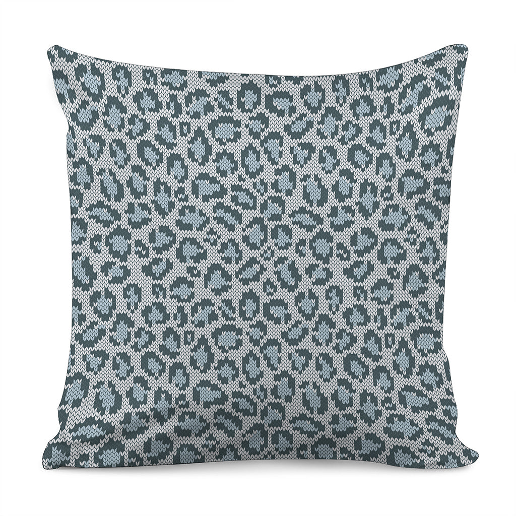 Snow Leopard Knitted Pattern Print Pillow Cover
