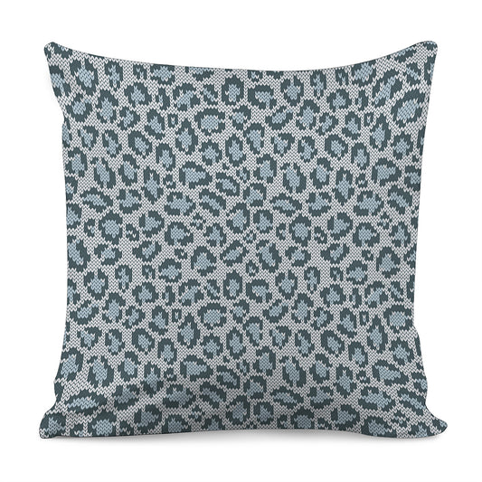 Snow Leopard Knitted Pattern Print Pillow Cover