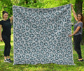 Snow Leopard Knitted Pattern Print Quilt
