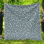 Snow Leopard Knitted Pattern Print Quilt