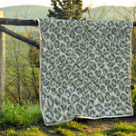 Snow Leopard Knitted Pattern Print Quilt