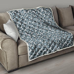 Snow Leopard Knitted Pattern Print Quilt