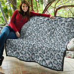 Snow Leopard Knitted Pattern Print Quilt
