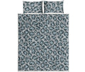 Snow Leopard Knitted Pattern Print Quilt Bed Set