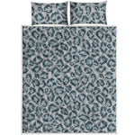 Snow Leopard Knitted Pattern Print Quilt Bed Set