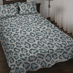Snow Leopard Knitted Pattern Print Quilt Bed Set