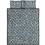 Snow Leopard Knitted Pattern Print Quilt Bed Set