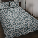 Snow Leopard Knitted Pattern Print Quilt Bed Set