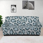 Snow Leopard Knitted Pattern Print Sofa Cover