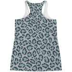 Snow Leopard Knitted Pattern Print Women's Racerback Tank Top