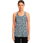Snow Leopard Knitted Pattern Print Women's Racerback Tank Top
