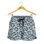 Snow Leopard Knitted Pattern Print Women's Shorts