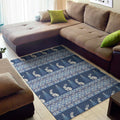 Snow Rabbit Knitted Pattern Print Floor Mat