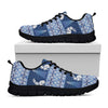 Snow Rabbit Knitted Pattern Print Black Sneakers