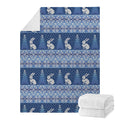 Snow Rabbit Knitted Pattern Print Blanket