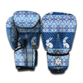 Snow Rabbit Knitted Pattern Print Boxing Gloves