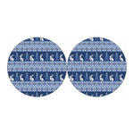 Snow Rabbit Knitted Pattern Print Car Coasters
