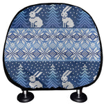 Snow Rabbit Knitted Pattern Print Car Headrest Covers