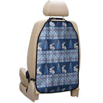 Snow Rabbit Knitted Pattern Print Car Seat Organizers
