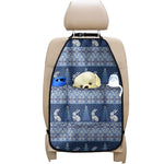 Snow Rabbit Knitted Pattern Print Car Seat Organizers