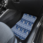 Snow Rabbit Knitted Pattern Print Front and Back Car Floor Mats