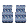 Snow Rabbit Knitted Pattern Print Front Car Floor Mats