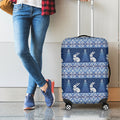Snow Rabbit Knitted Pattern Print Luggage Cover