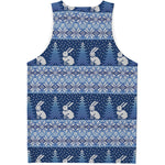 Snow Rabbit Knitted Pattern Print Men's Tank Top