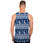 Snow Rabbit Knitted Pattern Print Men's Tank Top