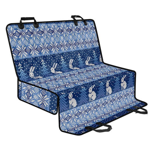 Snow Rabbit Knitted Pattern Print Pet Car Back Seat Cover