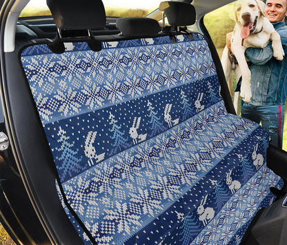 Snow Rabbit Knitted Pattern Print Pet Car Back Seat Cover