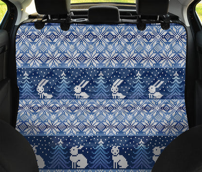Snow Rabbit Knitted Pattern Print Pet Car Back Seat Cover