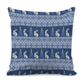 Snow Rabbit Knitted Pattern Print Pillow Cover