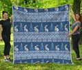 Snow Rabbit Knitted Pattern Print Quilt