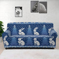Snow Rabbit Knitted Pattern Print Sofa Cover
