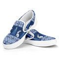 Snow Rabbit Knitted Pattern Print White Slip On Sneakers