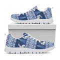 Snow Rabbit Knitted Pattern Print White Running Shoes