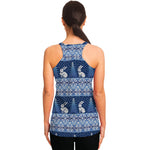 Snow Rabbit Knitted Pattern Print Women's Racerback Tank Top