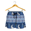 Snow Rabbit Knitted Pattern Print Women's Shorts
