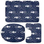 Snowflake Ballet Pattern Print 3 Piece Bath Mat Set