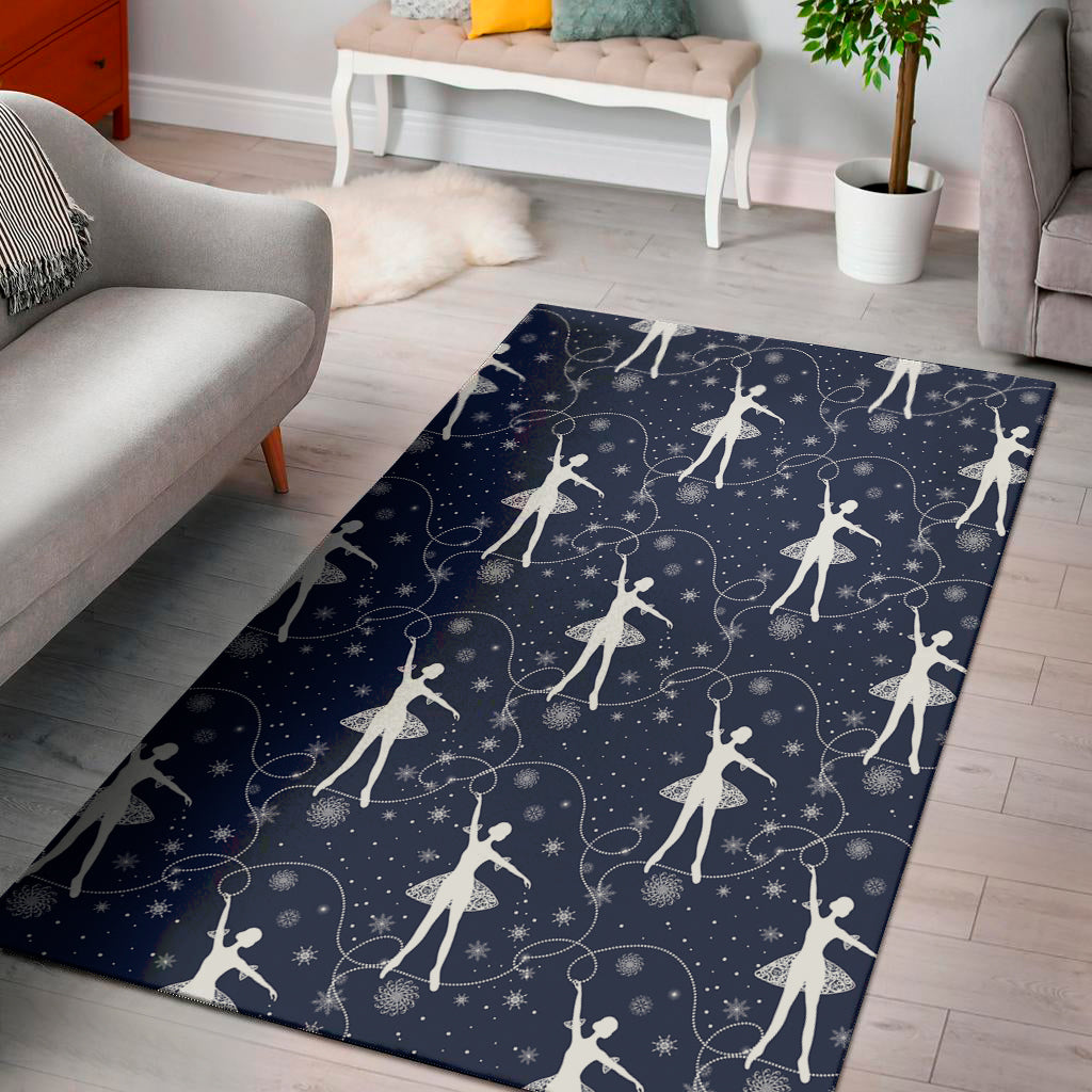 Snowflake Ballet Pattern Print Area Rug