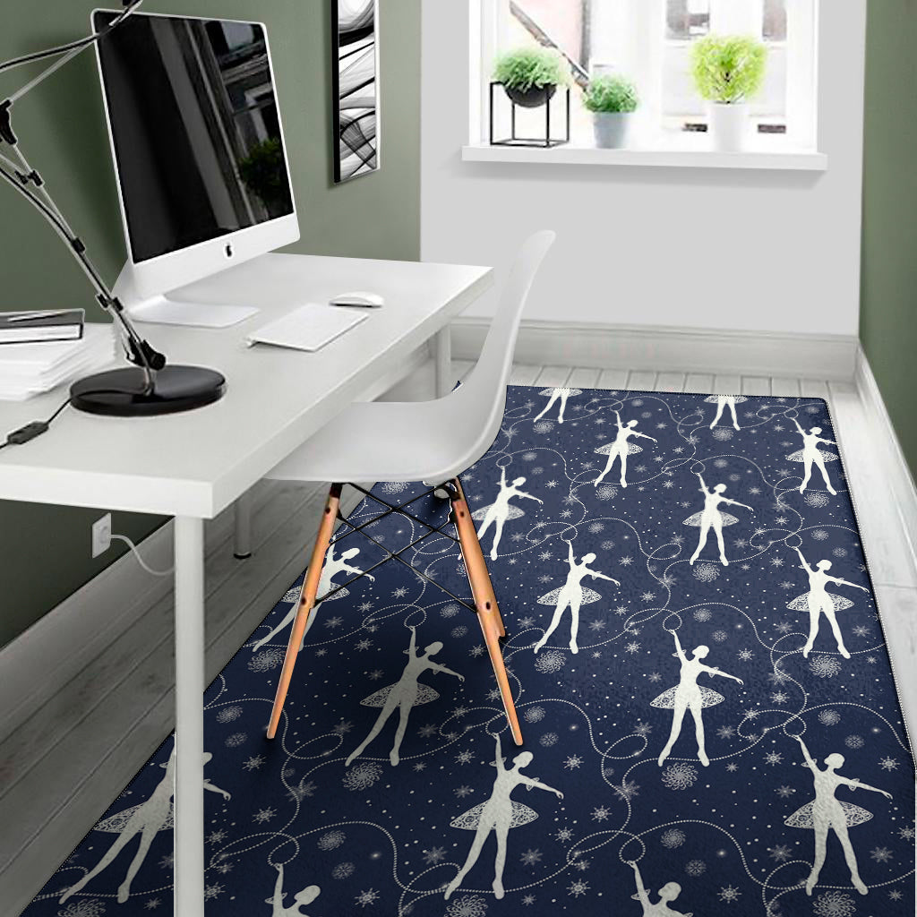Snowflake Ballet Pattern Print Area Rug