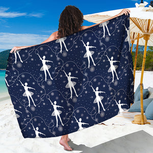 Snowflake Ballet Pattern Print Beach Sarong Wrap