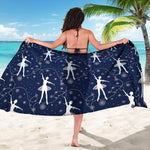 Snowflake Ballet Pattern Print Beach Sarong Wrap