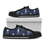 Snowflake Ballet Pattern Print Black Low Top Shoes