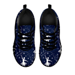 Snowflake Ballet Pattern Print Black Sneakers